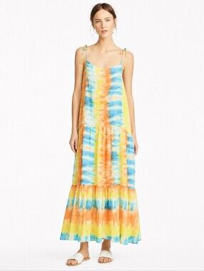 Kos Resort Tie Dye Pleated Maxi Sundress